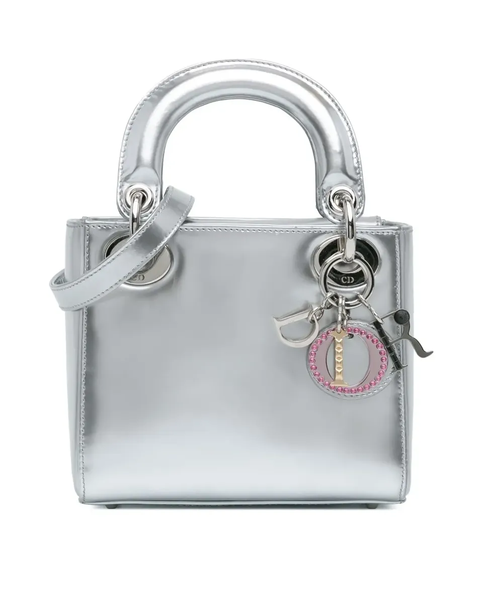 Microsuede Metal handle 'Delma' Clutch bag
