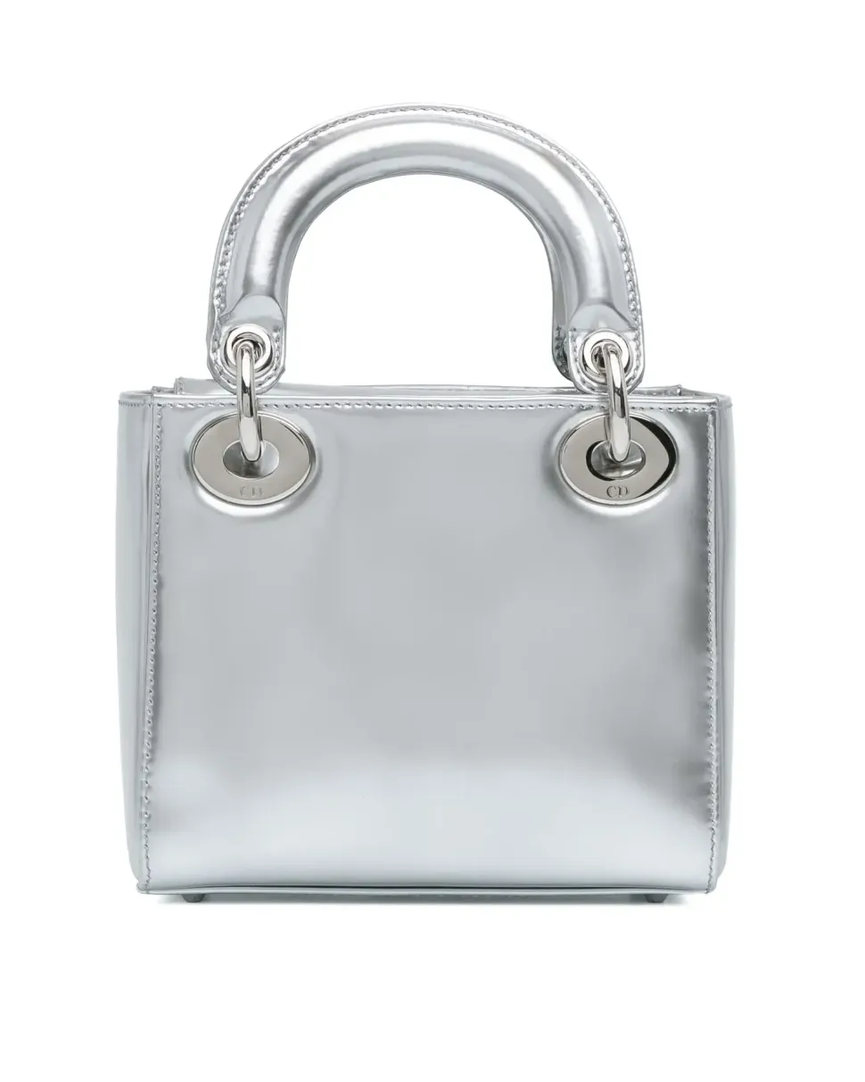 Microsuede Metal handle 'Delma' Clutch bag