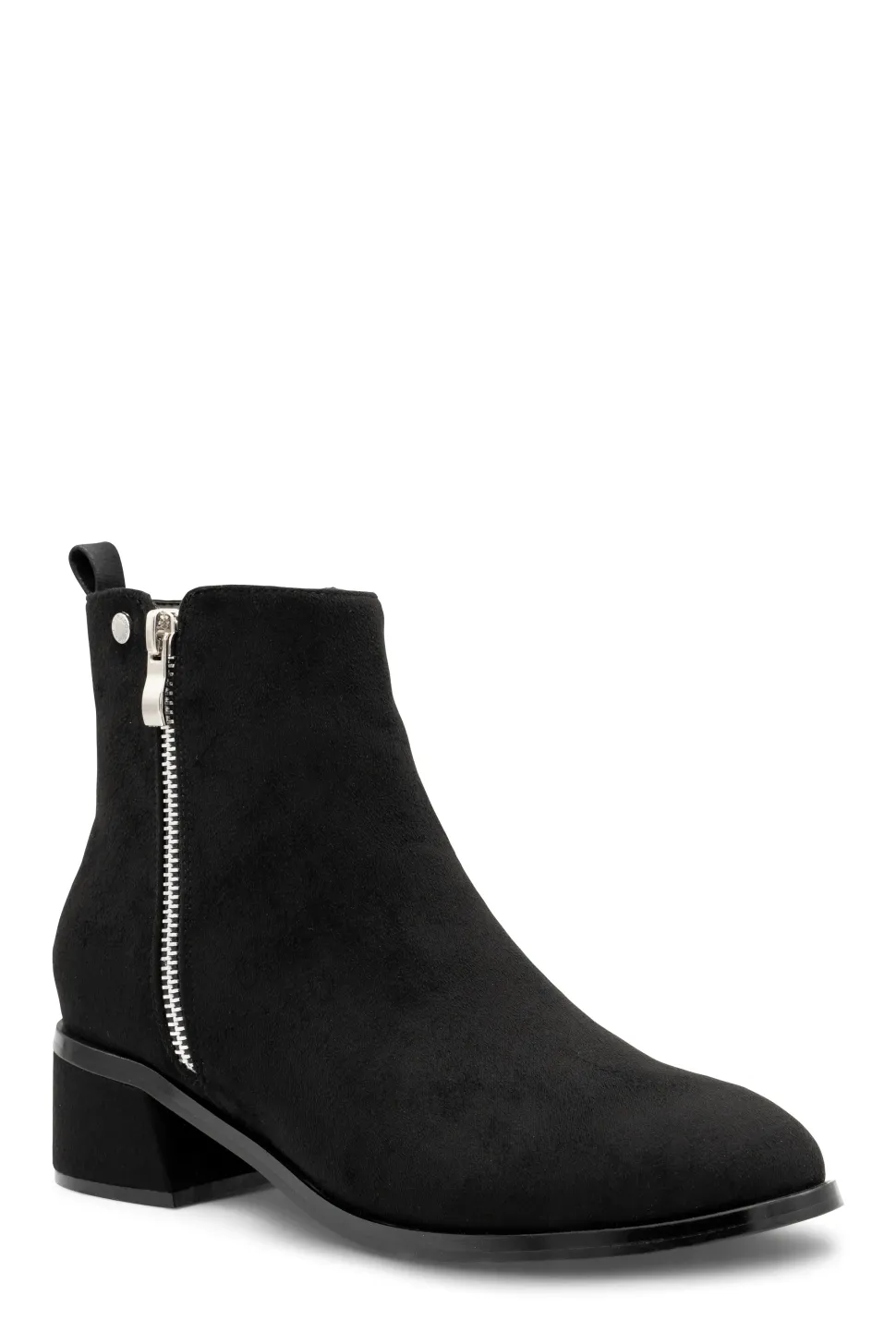 Micro Suede 'Ainsley' Mid Block Ankle Boot
