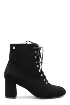 Micro Suede 'Amanda' Mid Block Ankle Boot