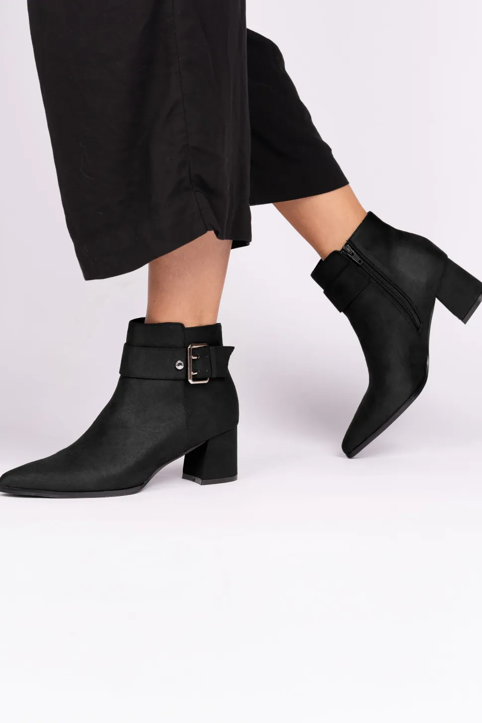 Micro Suede 'Aspen' Mid Block Ankle Boot