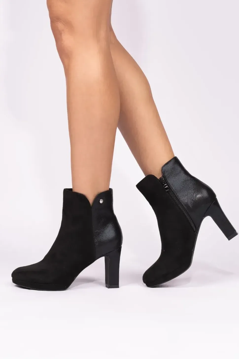 Micro suede 'Astrid' Platform Block Heel Ankle Boot