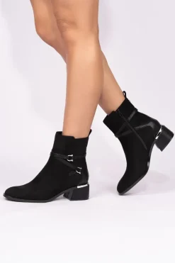 Micro suede 'Avalon' Low Block Heel Ankle Boot