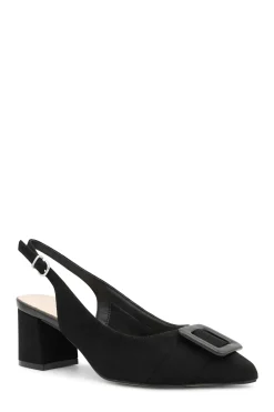 Micro Suede 'Fiona' Wide Fit Mid Block Heel Slingback Heel
