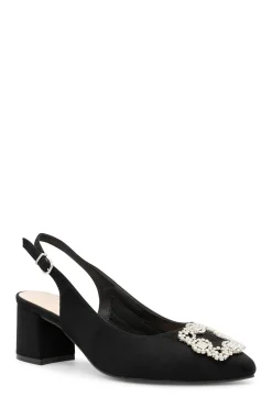Micro Suede 'Fylls' Wide Fit Mid Block Heel Slingback Heel