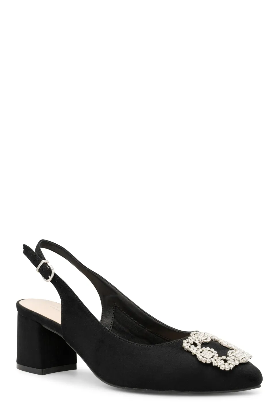 Micro Suede 'Fylls' Wide Fit Mid Block Heel Slingback Heel