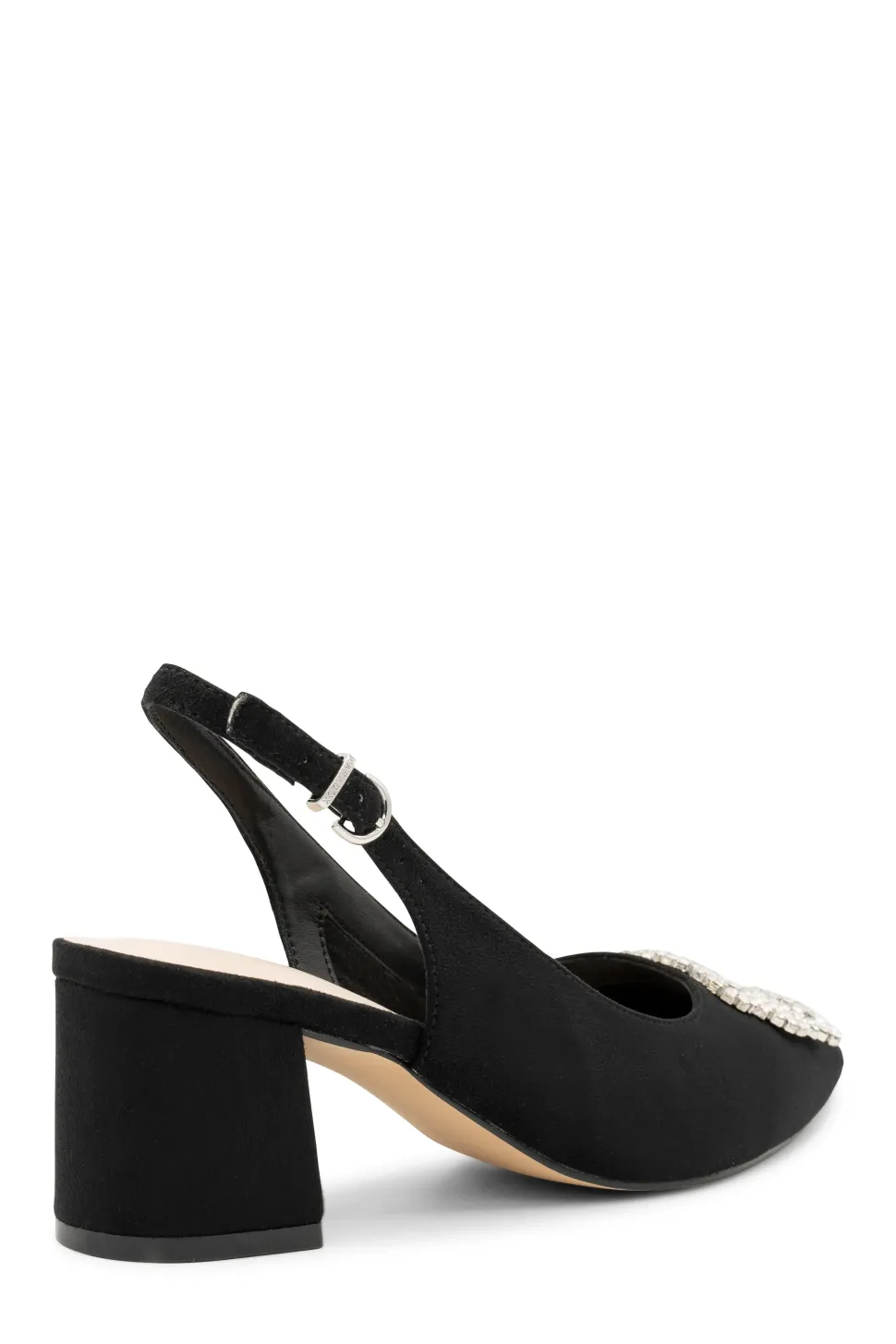 Micro Suede 'Fylls' Wide Fit Mid Block Heel Slingback Heel