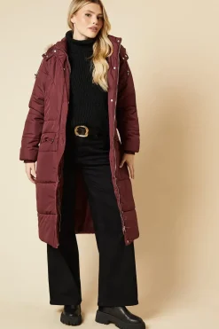 Midi Luxe Quilted Padded Puffer Belted Coat