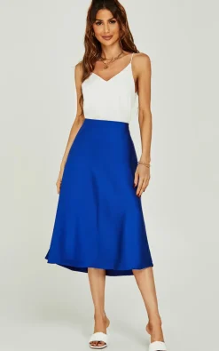 Midi Skirt In Royal Blue