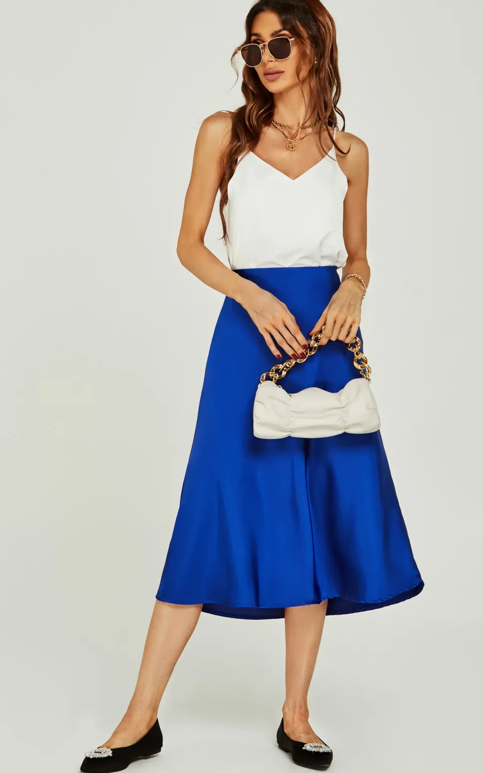 Midi Skirt In Royal Blue