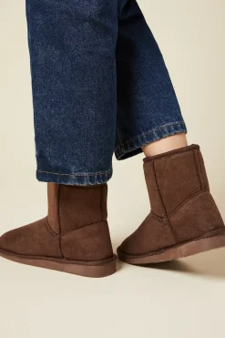 Mika Suedette Faux Fur Lined Cosy Short Ankle Boots