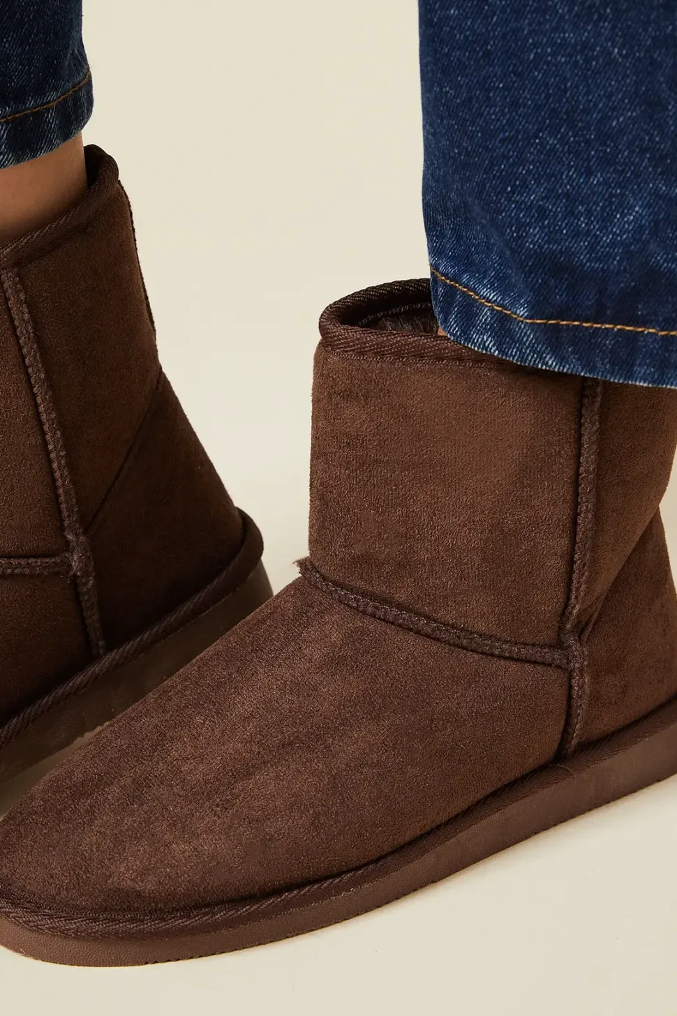 Mika Suedette Faux Fur Lined Cosy Short Ankle Boots