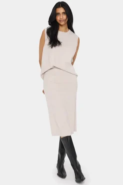 MilaSZ Knitted Midi Length Pencil Skirt-