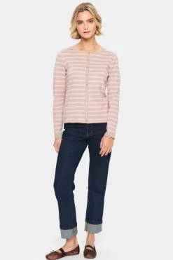 MilaSZ Striped Buttons Slim Fit Cardigan-