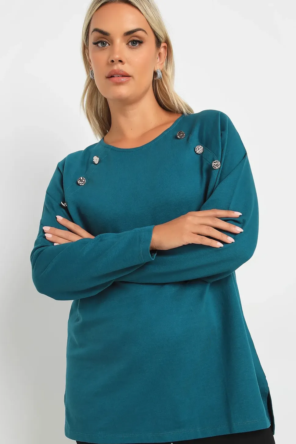 Military Button Long Sleeve T-Shirt