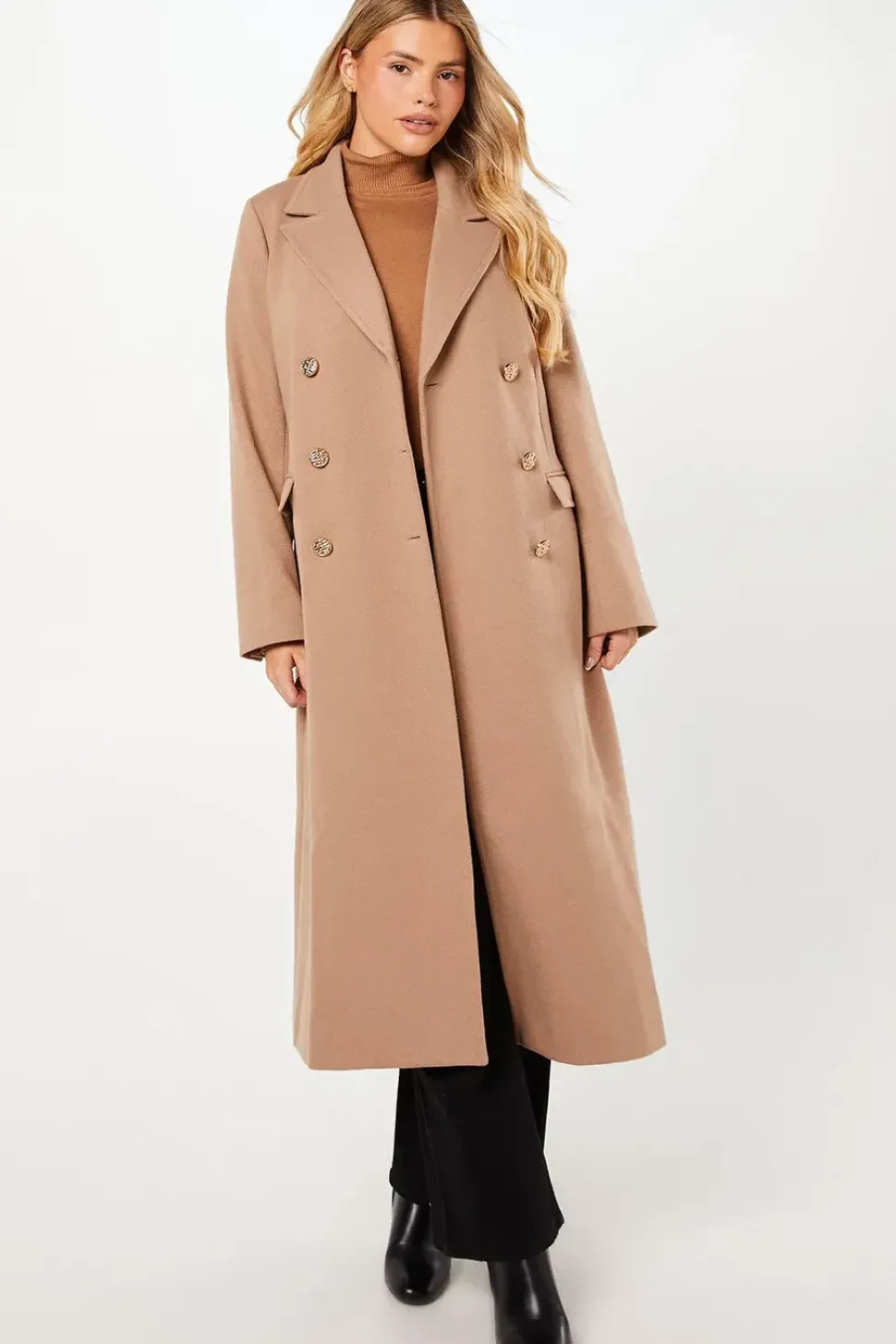 Military Double Breasted Maxi Coat