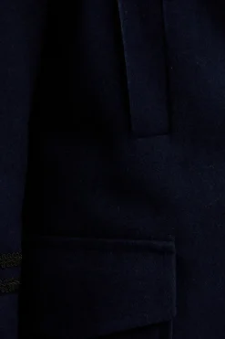 Military Double Breasted Trim Detail Coat