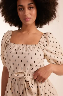 Milkmaid Dobby Spot Mini Dress