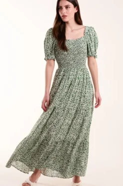 Milkmaid Square Neck Short Puff Sleeve Dress