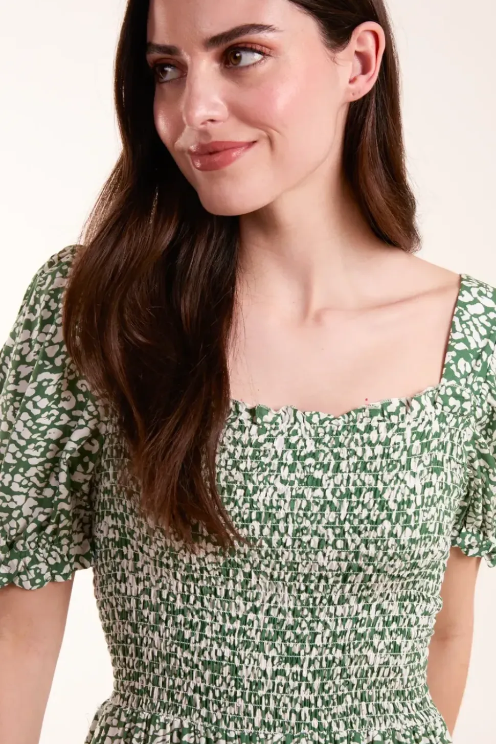 Milkmaid Square Neck Short Puff Sleeve Dress