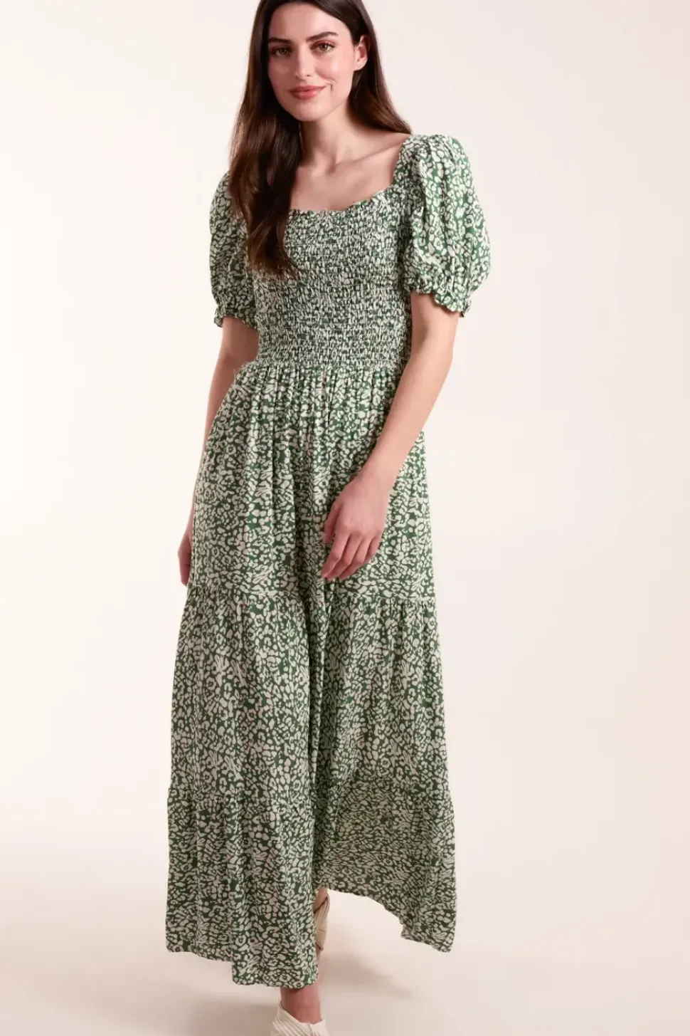 Milkmaid Square Neck Short Puff Sleeve Dress