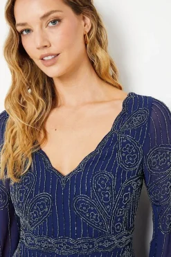 Mirror Embellished Mini Dress