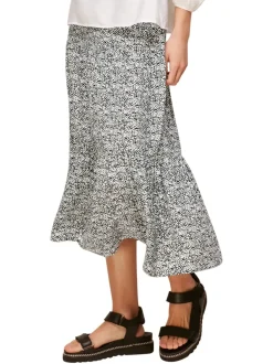 Mixed Animal Tiered Skirt-Animal Print