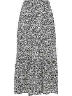 Mixed Animal Tiered Skirt-Animal Print