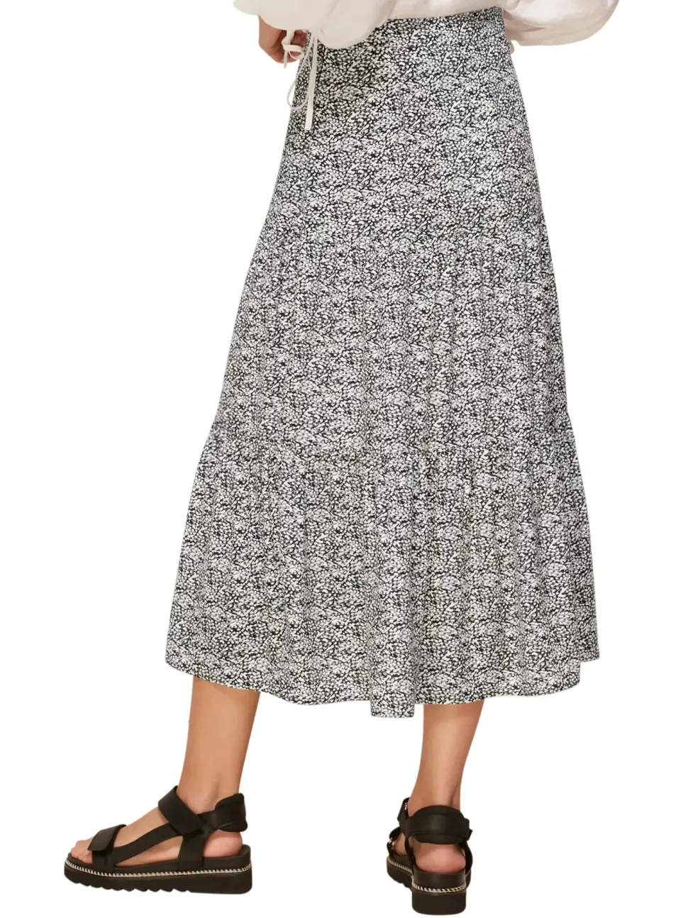 Mixed Animal Tiered Skirt-Animal Print