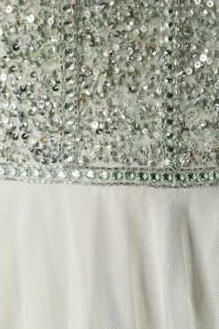 Mixed Gem Halterneck Tulle Skirt Bridesmaid Dress