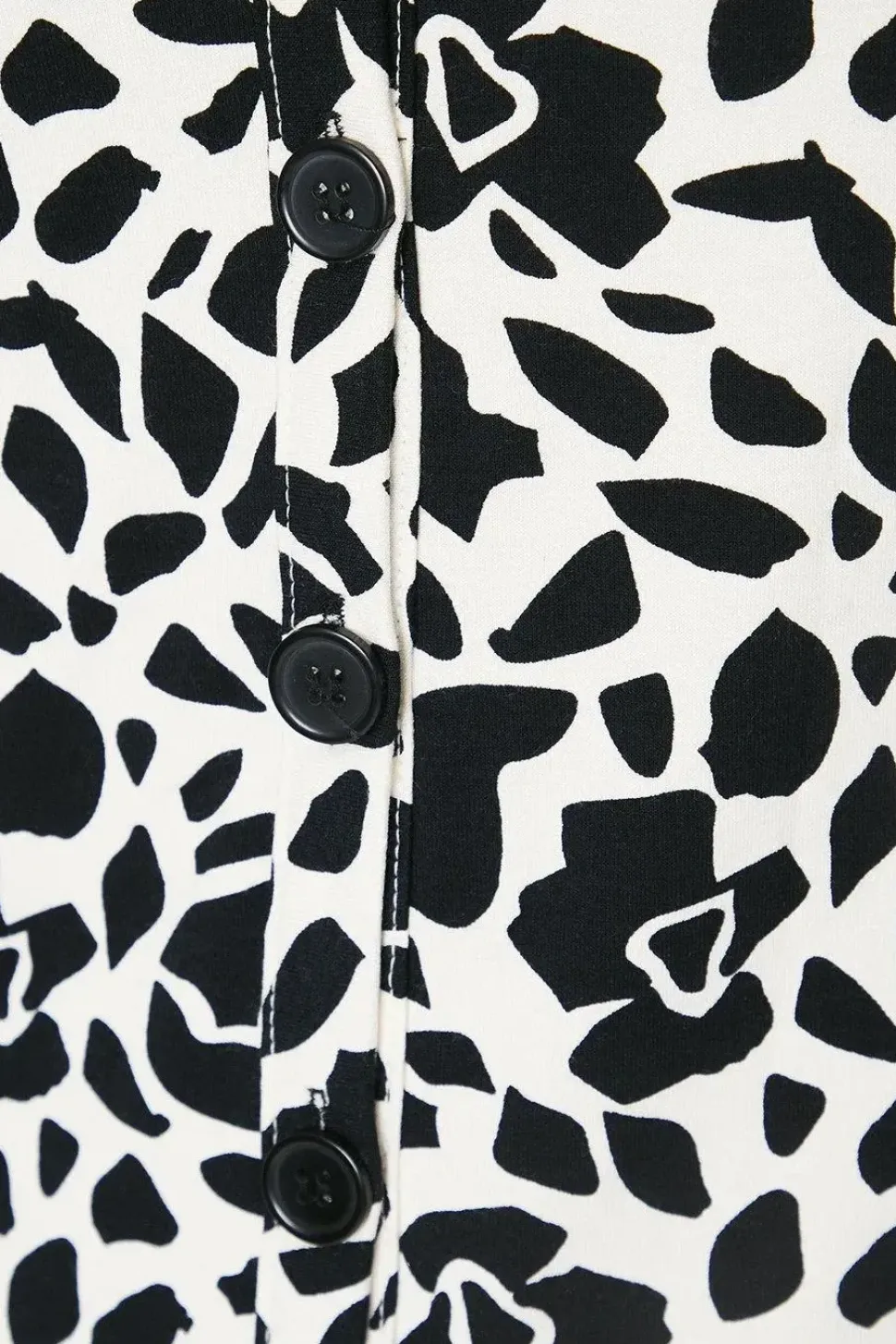 Mono Abstract Jersey Button Through Jersey Shift Dress