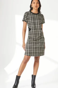 Mono Check Jacquard Shift Dress