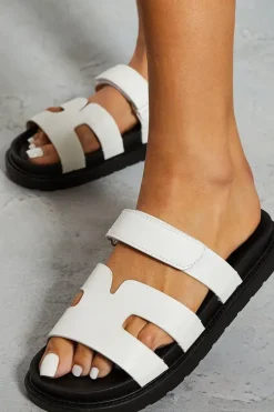 Monochrome Cut Out Strap Sandal