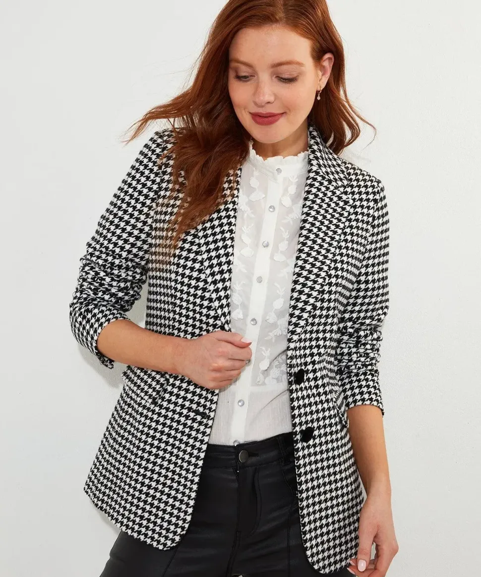 Monochrome Dogtooth Co-Ord Jacket