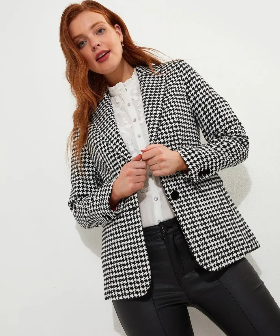 Monochrome Dogtooth Co-Ord Jacket