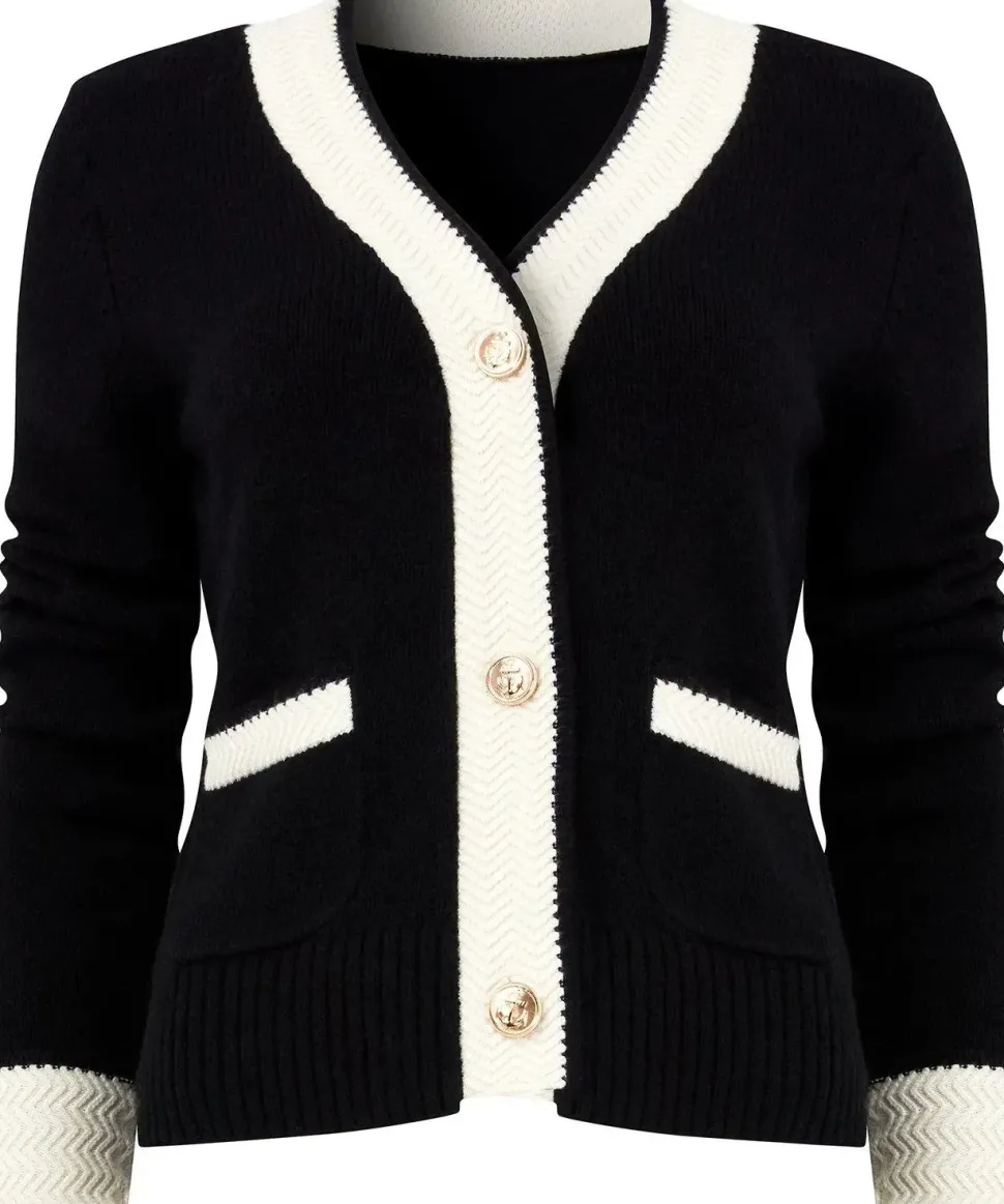 Monochrome Pocket Front Cardigan