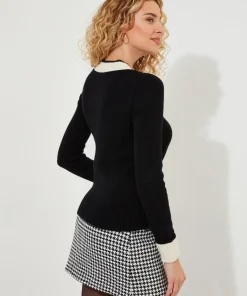 Monochrome Pocket Front Cardigan