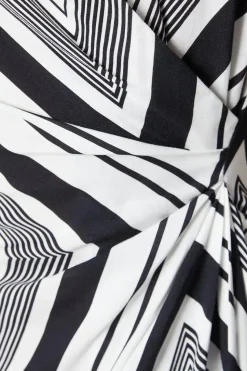 Mono Geo Drape Shirt Dress
