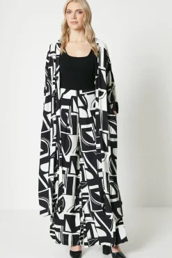 Mono Geo Printed Longline Kimono