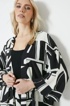 Mono Geo Printed Longline Kimono