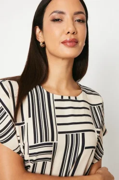 Mono Geo Printed Midi Dress