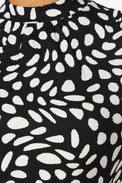 Mono Spot Frill Hem Mini Dress