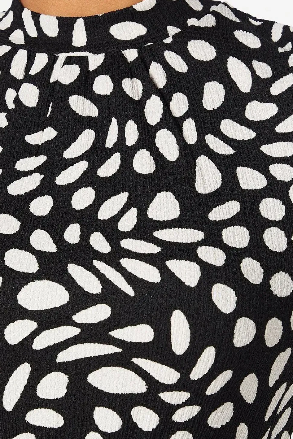 Mono Spot Frill Hem Mini Dress