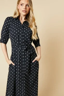 Mono Spot Half Sleeve Shirt Dress