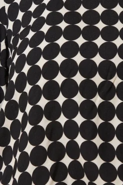 Mono spot Shirred hem blouse