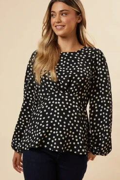 Mono Spot Tea Blouse