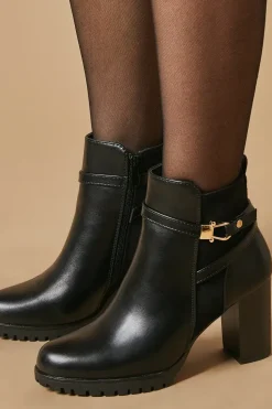 Morgana Mixed Metal Trim Detail High Heel Platform Ankle Boot