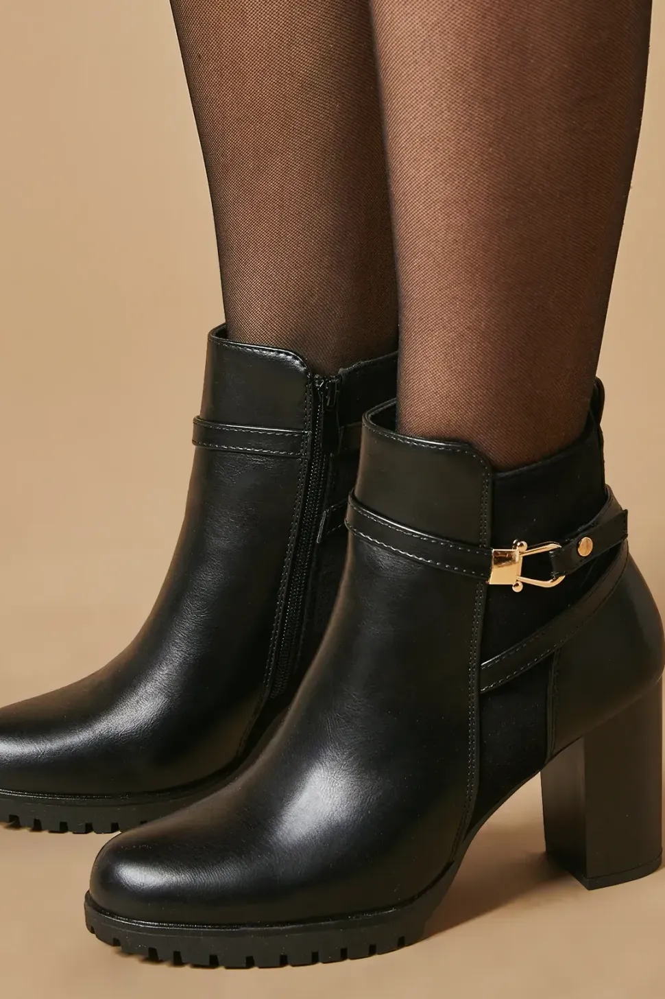 Morgana Mixed Metal Trim Detail High Heel Platform Ankle Boot