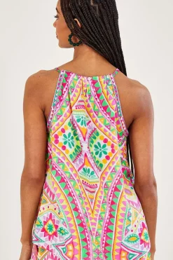 Mosaic Print Halter Cami Top