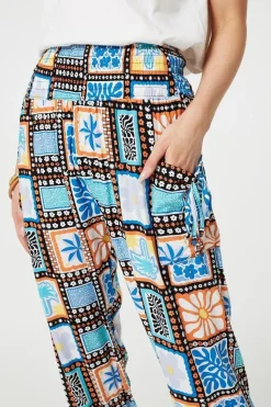 Mosaic Print High Waist Harem Pants